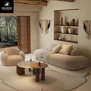 Canapé droit <span class=keywords><strong>de</strong></span> style mi-siècle crème pour chambre à coucher, boutique <span class=keywords><strong>de</strong></span> vêtements, <span class=keywords><strong>salon</strong></span> <span class=keywords><strong>de</strong></span> beauté, hall d'hôtel, bureau, <span class=keywords><strong>salon</strong></span>, zone <span class=keywords><strong>de</strong></span> réception - Product Image 5