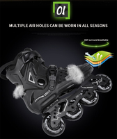 Patins à roulettes pour adultes respirants EACH, patins à roulettes en ligne de taille plus, patins à roulettes plats pour club universitaire, pour femmes et hommes
