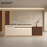 Table de réception d'entreprise haut de gamme avec finition laquée – Idéale pour salons de beauté, instituts de formation et caisses.