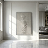 Décoration murale 3D abstraite sculptée de haute qualité, art mural moderne de luxe pour entrée, à suspendre avec cadre, tailles personnalisées disponibles
