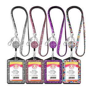 Longe de cou en <span class=keywords><strong>strass</strong></span> coloré fait à la main 2024 populaire avec <span class=keywords><strong>porte</strong></span>-<span class=keywords><strong>badge</strong></span> de carte d'identité - Product Image 2