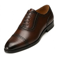 Chaussures Oxford Adelaide Marron Foncé DL03-1 pour Hommes – Chaussures Habillées Formelles à Lacets pour Affaires, Mariages et Bureau – Chaussures en Cuir Premium