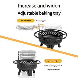 Modern Large Outdoor Fire Basin BBQ <b>Grill</b> Household Iron Steel Wood-Burning Stove for <b>Camping</b> Courtyard Barbecue Rack - Product Image 4