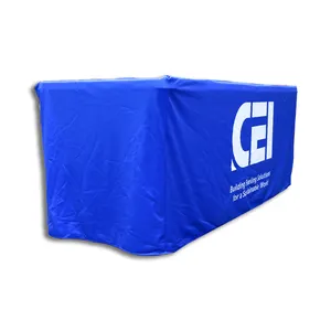 4/6/8/FT Polyester Trade Show Activity Fitted Table Cover Stretch Table Cloth Table Runner
