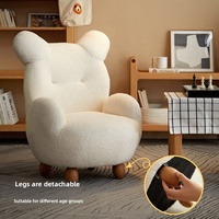 Canapé enfant simple, mini chaise de lecture mignonne en forme d'ours, tabouret bébé en bois, salon, chambre à coucher, minimaliste, moderne
