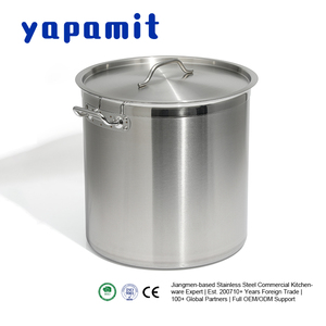 Pentole Professionali in Acciaio Inox Spazzolato per Zuppe e Brodi, Compatibili con Induzione e Gas, Varie Dimensioni per Ristoranti Commerciali - Product Image 2