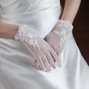 Nouveaux gants de mariage blancs d'hiver de haute qualité, imperméables, en dentelle jacquard, pour séances photo de mariage et fêtes - Product Image 3