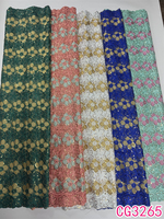 Nouveau Tissu en Dentelle Guipure Brodé de Haute Qualité pour Fête, Tissu en Dentelle Guipure Florale Africaine avec Paillettes