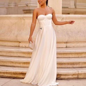 Abiti Eleganti Personalizzati <span class=keywords><strong>per</strong></span> Donne, Vestito <span class=keywords><strong>Estivo</strong></span> Sexy Senza Maniche <span class=keywords><strong>per</strong></span> Ospiti <span class=keywords><strong>di</strong></span> <span class=keywords><strong>Matrimonio</strong></span>, con Cintura e Allacciatura in Vita, Lungo a Linea A <span class=keywords><strong>per</strong></span> Feste Serali - Product Image 2