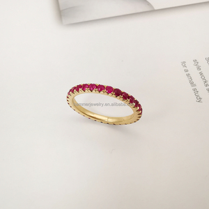 Au750 18K rắn Vàng Vàng Nhẫn <span class=keywords><strong>Ruby</strong></span> đá quý tự nhiên chất lượng tốt đồ trang sức mỹ giá thấp hơn bán buôn Đảng - Product Image 5