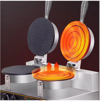 Nouvelle machine électrique commerciale à double tête pour la fabrication de cornets de glace croustillants, gaufrettes et rouleaux de gâteau, équipement de cuisson 220V