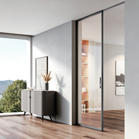 Portes coulissantes sur mesure EBON, 100% ventilation, ouverture maximale, aluminium et verre, portes horizontales à suspension supérieure sans rail inférieur