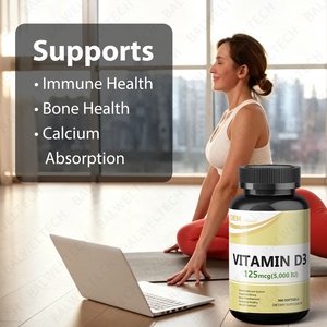 Cápsulas de Gel Suave de Vitamina D3 5000 UI K2, Veganas, Saludables, para la Función Muscular y el Apoyo Inmunológico, de Grado Alimenticio, Marca Privada OEM, a Granel - Product Image 5