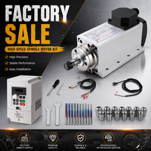 Kit de Motor de Husillo CNC de Alto Rendimiento de 1.5KW Refrigerado por Aire con Inversor VFD de 24000rpm para Máquina de Grabado y Fresado de Madera - Product Image 1