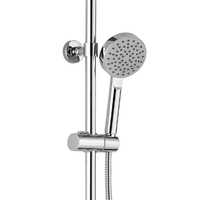 Ensemble de douche pluie contemporain en acier inoxydable chromé avec robinets thermostatiques et jet doux poli pour salles de bain