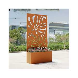 Support pour pot de fleurs décoratif de jardin personnalisé, <span class=keywords><strong>Jardinière</strong></span> en canal en acier enduit de poudre <span class=keywords><strong>avec</strong></span> <span class=keywords><strong>treillis</strong></span> - Product Image 4