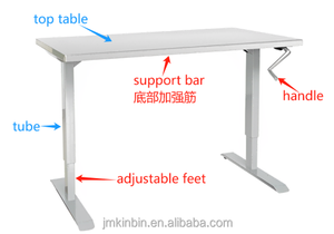 Table de préparation robuste en acier inoxydable 304 à une seule couche, hauteur ergonomique réglable avec manivelle - Product Image 4