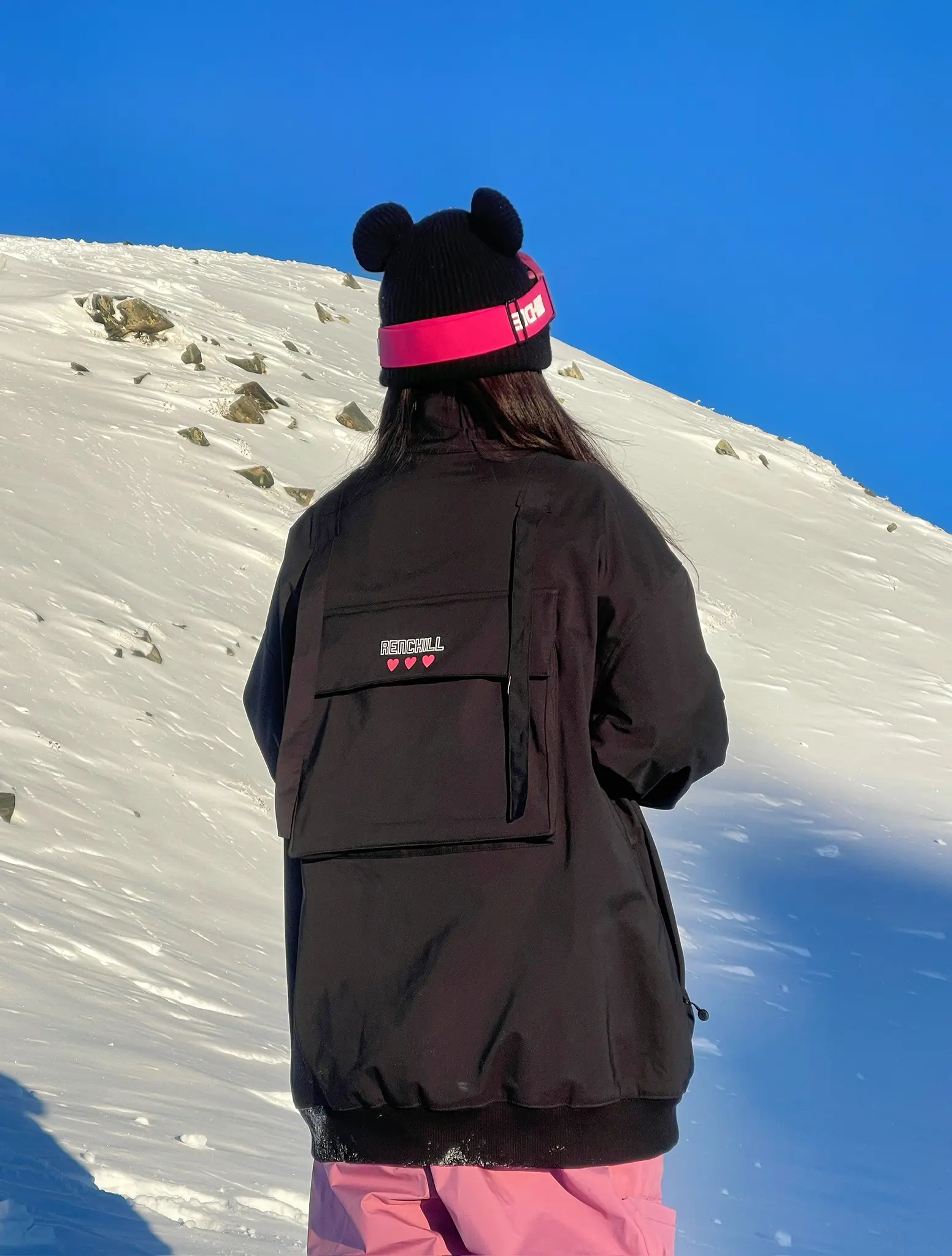 스키 세트 까마귀 유행 블랙 핑크 2024 새로운 남성과 여성의 싱글 보드 더블 보드 방수 야외