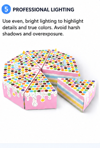 Custom <b>Cake</b> Slice Shaped <b>Gift</b> <b>Box</b> with Polka Dot Print Rigid Paperboard Triangle Packaging for Candy and Party Wholesale - Product Image 4
