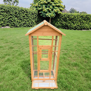 SDB002 <span class=keywords><strong>Volière</strong></span> en bois moderne de qualité assurée, mobilier d'extérieur pour animaux de compagnie, cages à oiseaux pour perruches avec support - Product Image 3