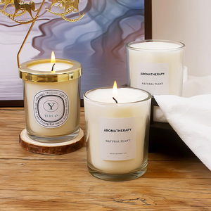 Aromatherapy Natural Plant Soy Wax <b>Candle</b> Warm White Round Home Decoration Gift - Product Image 3