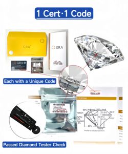 โมอิสซาไนต์คุณภาพสูงแบบขายส่ง สี D เกรด VVS1 รูปทรงกลมเจียระไนแบบ Excellent พร้อมใบรับรอง GRA สำหรับทำเครื่องประดับ - Product Image 4