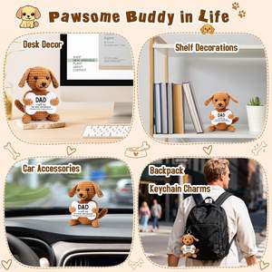 <span class=keywords><strong>Cadeau</strong></span> de tricot à la main au crochet - Ornement au crochet mignon avec panneau, <span class=keywords><strong>cadeau</strong></span> de fête adorable de la part de sa fille/fils à <span class=keywords><strong>ses</strong></span> <span class=keywords><strong>parents</strong></span> ou à sa famille - Product Image 3