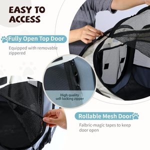 Lüks Sağlam Köpek Kulübesi 71x24 inç Büyük Taşınabilir Katlanabilir 2 Bölmeli Oyun Parkı Çevre Dostu Kaymaz Pamuklu Oxford Kumaş Şekilli - Product Image 3