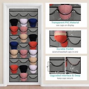 Organisateur de casquettes en tissu à 27 poches pour casquettes de baseball, support de rangement mural ou à suspendre pour placard de salon - Product Image 3