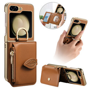 Custodia Protettiva a Doppio Strato con Portafoglio per Samsung Galaxy Z Flip 6 con <span class=keywords><strong>Porta</strong></span> Carte, Specchio Integrato e Cerniera - Product Image 1