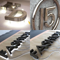 Enseigne murale lettre illuminée personnalisée en acrylique 3d avec logo personnalisé, enseigne lettre rétro-éclairée 3d avec éclairage LED