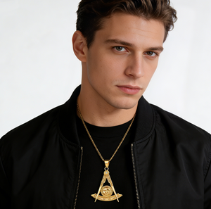 Collares y Cadenas con Colgantes Masónicos de Acero Inoxidable 18K, Diseño Vintage, para Maestros Masónicos de la Logia Azul, Venta al Por Mayor - Product Image 3