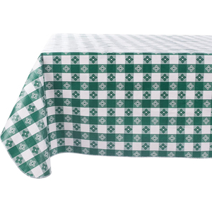 Thân thiện với môi không thấm nước PVC + flannel vải bảng vải 54 "x 54" trong nhà hộ gia đình màu trắng/màu xanh lá cây rô phong cách dệt kỹ thuật - Product Image 1