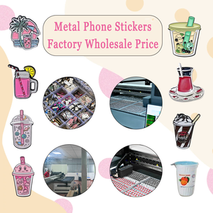 Vente en gros autocollants de téléphone en métal série gastronomique Dessert créatif boisson collation boisson émail Badge décalcomanie amusant nourriture épinglette personnalisée - Product Image 4
