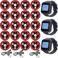 Crony Restaurant Cafe Guest Wrist Watch Pager Bahan ABS Sistem Panggilan Nirkabel 433MHz Set 20 Buah Baterai 200mAh 500ft