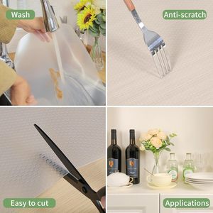 Tapis de tiroir géométriques modernes en EVA transparent, fabriqués à la machine, pour armoires de cuisine, 30 pouces x 20 pieds, antiadhésifs, épaisseur 1,5 mm - Product Image 4