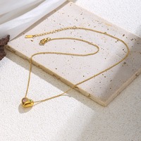 Collier tendance en acier inoxydable avec pendentif cœur 3D chic et chaîne à perles rondes, accessoires de mode, vente en gros TGXL14681