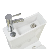 Ensemble WC moderne en céramique à double chasse, avec siphon en P, cuvette de toilette et lavabo auto-nettoyant émaillé, pour salle de bain publique
