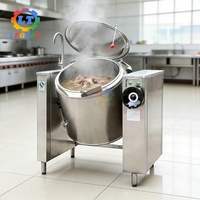 Marmite basculante certifiée CE avec thermostat 100L-500L |   Marmite de cuisson en acier inoxydable 304 à double enveloppe pour sauces, soupes, confitures et ragoûts
