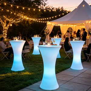 Table <span class=keywords><strong>de</strong></span> <span class=keywords><strong>mobilier</strong></span> d'extérieur LED en plastique PE, ensemble <span class=keywords><strong>de</strong></span> patio, 16 couleurs RVB, <span class=keywords><strong>mobilier</strong></span> <span class=keywords><strong>de</strong></span> jardin extérieur étanche, <span class=keywords><strong>mobilier</strong></span> <span class=keywords><strong>de</strong></span> bar d'extérieur - Product Image 1