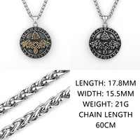 Pendentif Viking Tete Loup Triquetra Acier Inoxydable Collier Homme Vintage Gothique Bijoux Gros Personnalisable OEM Luxe