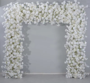 Sıcak satış beyaz gül kemer düğün dekorasyon şık kare Metal çiçek kemer için şık düğün arka plan - Product Image 5