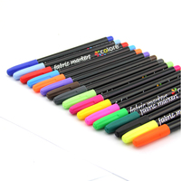 Ensemble de marqueurs pour tissu de qualité supérieure, 12 couleurs |   Stylos textiles lavables non toxiques pour la personnalisation de t-shirts, chaussures et créations sur toile