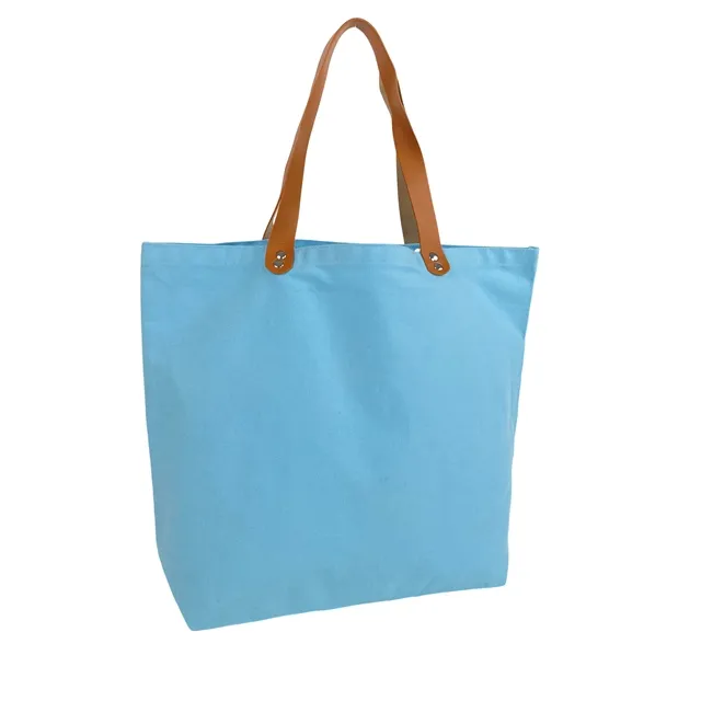 حقيبة تسوق قماشية قطنية مخصصة قابلة لإعادة الاستخدام حقيبة للتسوق على الشاطئ حقيبة عالية التحمل مع جيب وسحاب للمكياج ومستحضرات التجميل