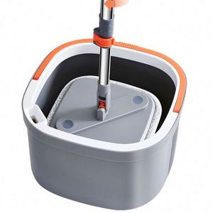 360 Degree Spin Magic Mop-Multi-Functional Stainless Steel Wet & Dry Mop Bucket Set 2 Mop Heads for Household Floor Cleaning - Product Image 1