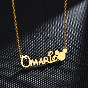 High Quality Tarnish Free <b>Custom</b> Personalized Cute 18K Gold Plated <b>Name</b> Stainless Steel Jewellery <b>Necklace</b> for Women Jewelry - Product Image 2