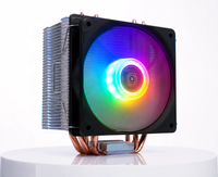 Refroidisseur CPU ARGB Noir 130mm en Gros, 4 Caloducs, Ventilateur PWM Silencieux, Dissipateur Thermique pour PC Gaming Intel LGA1700 1200 AMD AM5 AM4
