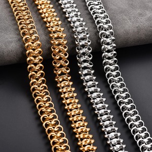 Chaîne <span class=keywords><strong>de</strong></span> <span class=keywords><strong>cou</strong></span> Rolo à maillons épais en acier inoxydable <span class=keywords><strong>chic</strong></span> <span class=keywords><strong>de</strong></span> 12 mm pour femmes et hommes, collier ras du <span class=keywords><strong>cou</strong></span> en métal couleur or, style rock punk, bijoux pour garçons - Product Image 1