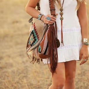 Wholesale Women <strong>Carpet</strong> Crochet Tote Custom Tassel Crossbody Cowboy <strong>Bag</strong> Boho Fringe Aztec <strong>Bags</strong>