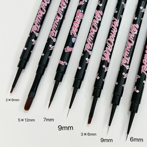 Ensemble de pinceaux à ongles double tête avec support métallique, pinceau professionnel double usage pour manucure en salon et peinture UV Gel - Product Image 3